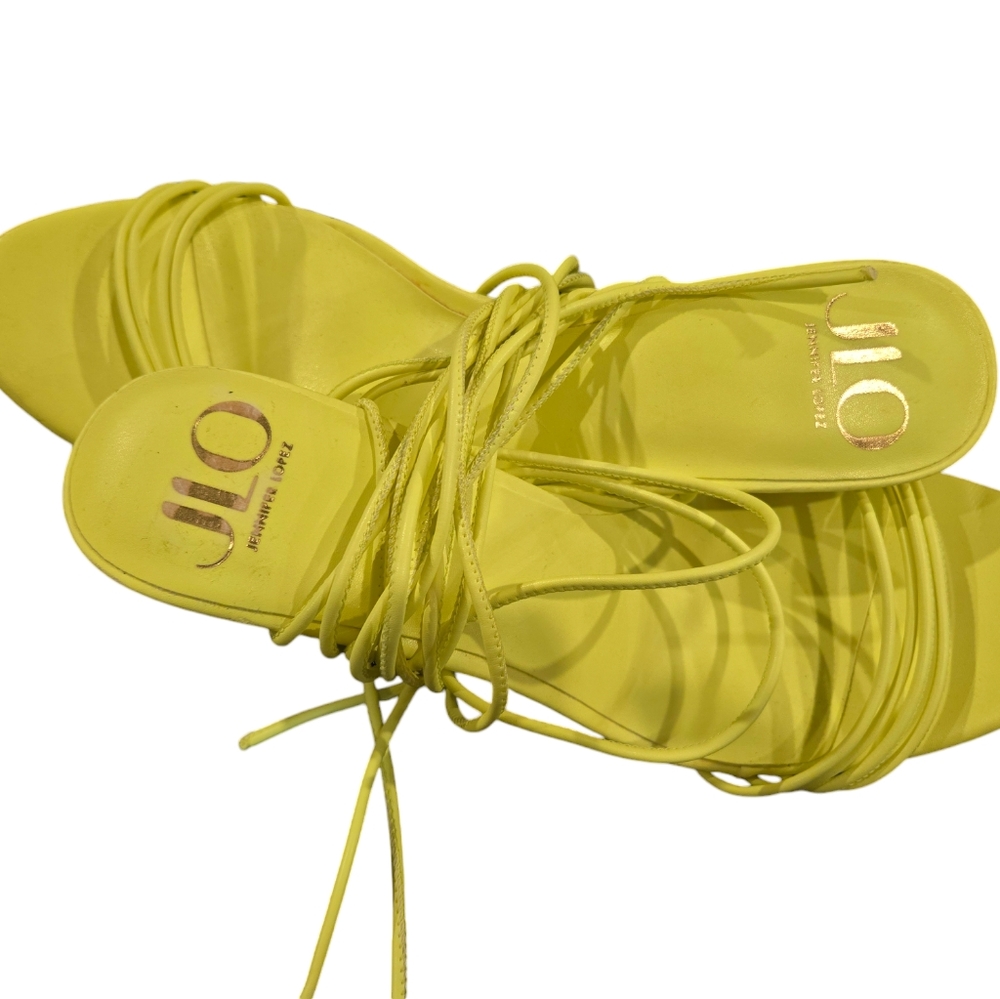 Jlo Neon lime ankle strappy 4" heels